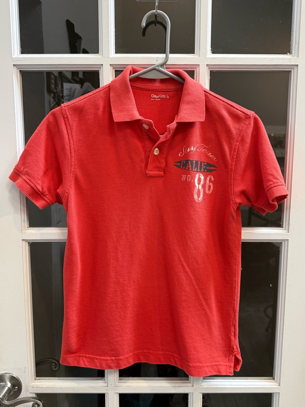 GAP Red Polo Shirt with White Number Graphic